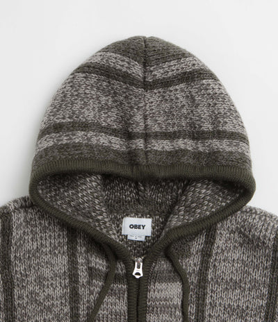 Obey Zip Up Baja Hoodie - Leaf Multi