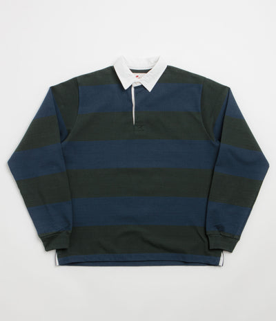 Opensider Classic Rugby Shirt - Blue / Green Wide-Stripe