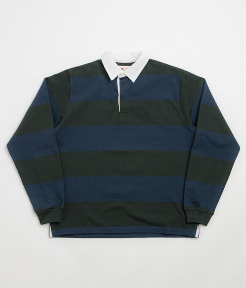 Opensider Classic Rugby Shirt - Blue / Green Wide-Stripe