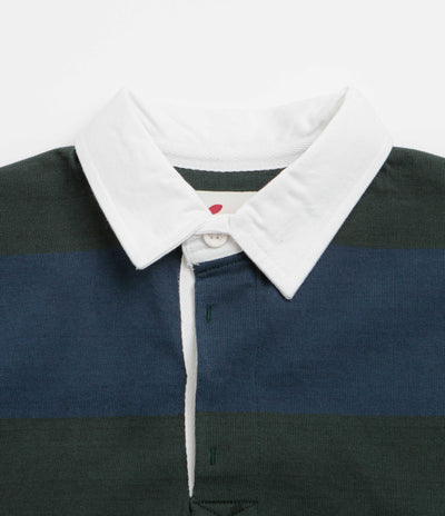 Opensider Classic Rugby Shirt - Blue / Green Wide-Stripe