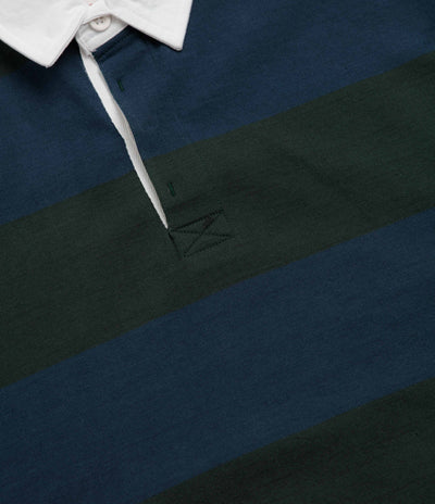 Opensider Classic Rugby Shirt - Blue / Green Wide-Stripe