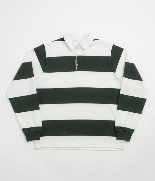 Opensider Classic Rugby Shirt - Green Wide-Stripe