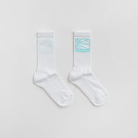 Rassvet Logo Socks in White thumbnail