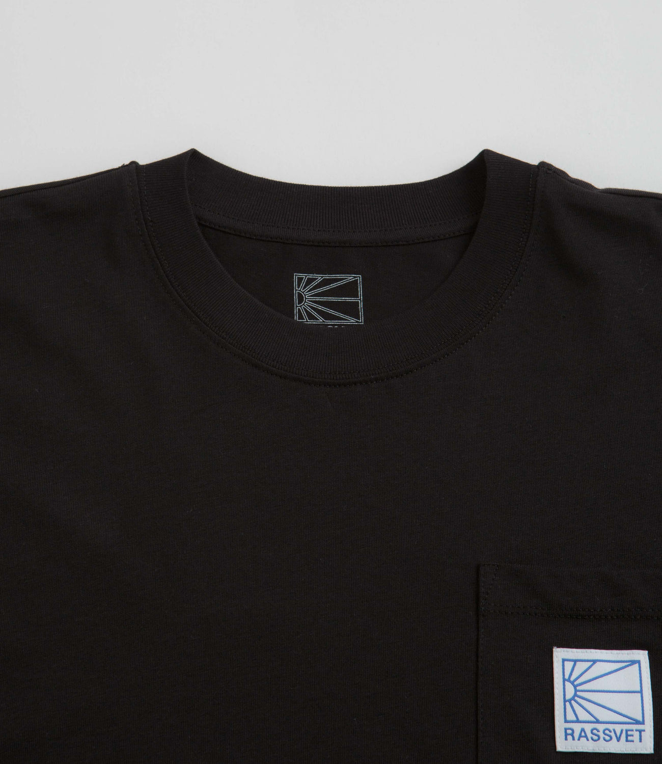 Rassvet Pocket Tag Long Sleeve T-Shirt - Black | Flatspot