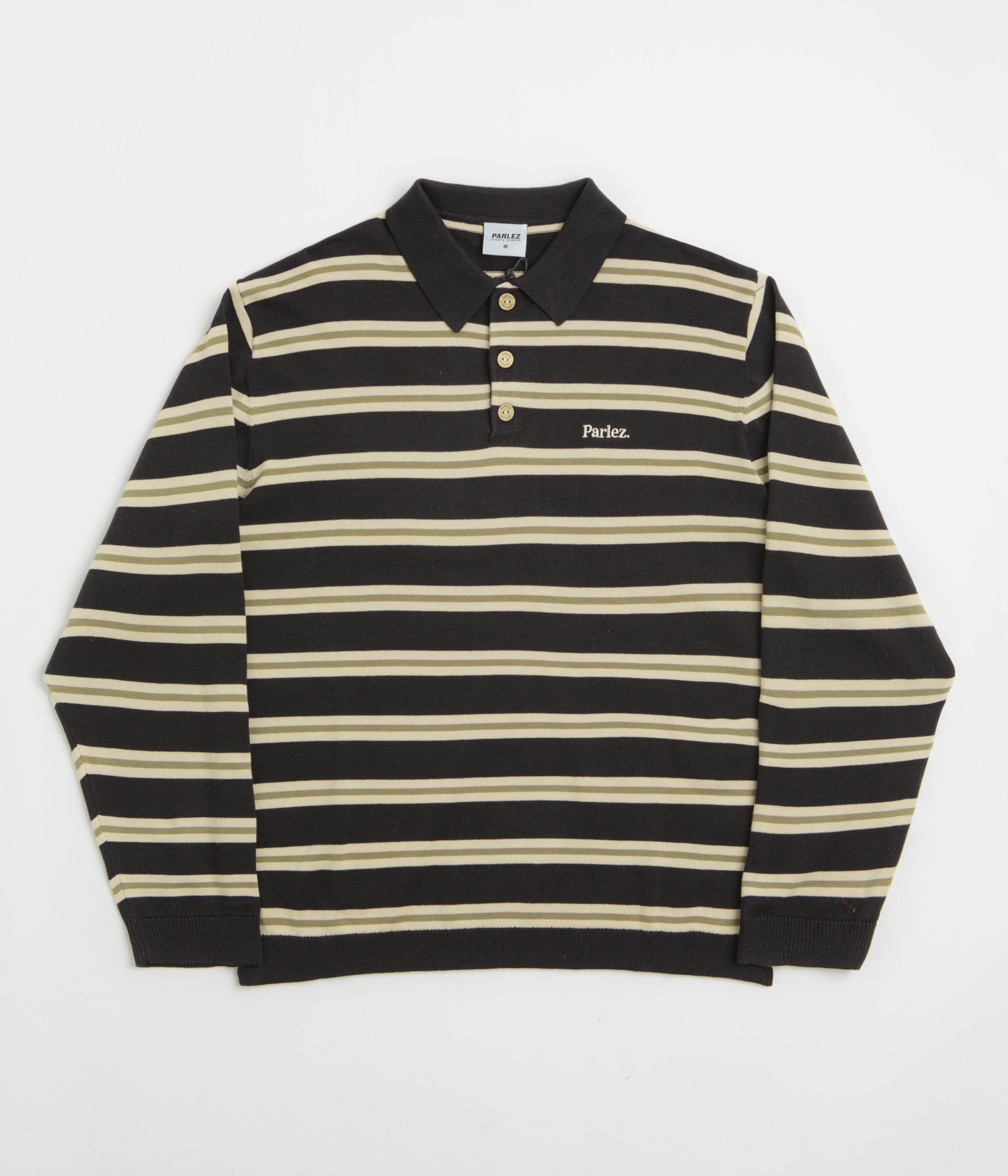 Parlez Aspen Long Sleeve Polo Shirt in Black