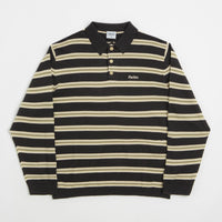Parlez Aspen Long Sleeve Polo Shirt in Black thumbnail