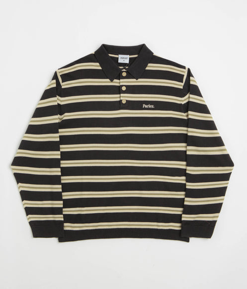 Parlez Aspen Long Sleeve Polo Shirt - Black