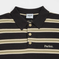 Parlez Aspen Long Sleeve Polo Shirt in Black thumbnail