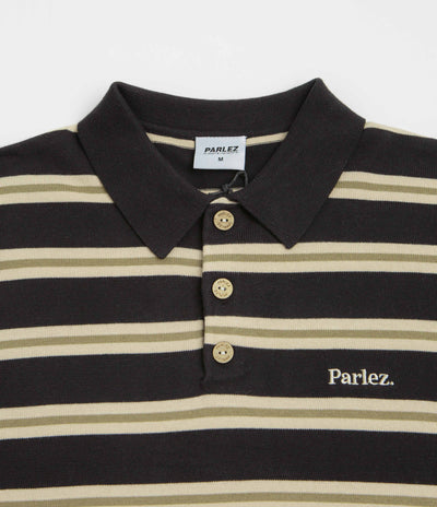 Parlez Aspen Long Sleeve Polo Shirt in Black