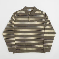 Parlez Aspen Long Sleeve Polo Shirt in Moss thumbnail