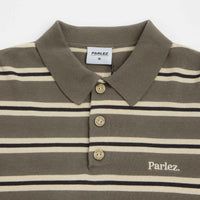 Parlez Aspen Long Sleeve Polo Shirt in Moss thumbnail