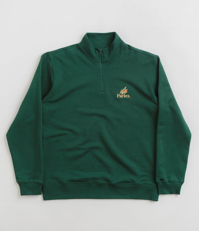 Parlez Wanstead 1/4 Zip Sweatshirt in Deep Green