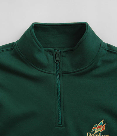 Parlez Wanstead 1/4 Zip Sweatshirt in Deep Green