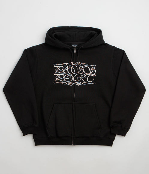 Pass Port Calligraphy Full Zip Hoodie - Black