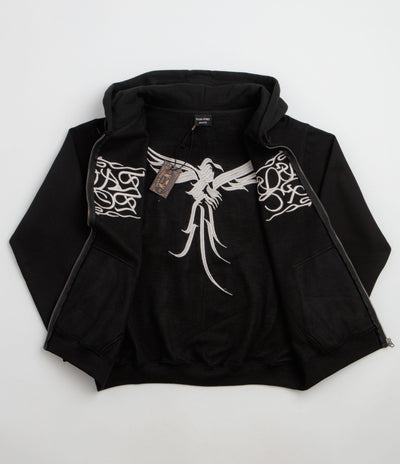 Pass Port Calligraphy Full Zip Hoodie - Black