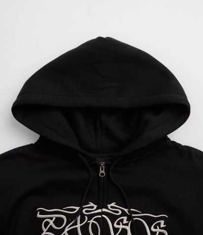 Pass Port Calligraphy Full Zip Hoodie - Black