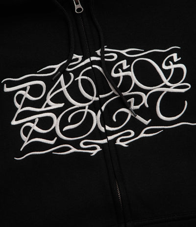 Pass Port Calligraphy Full Zip Hoodie - Black