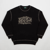 Pass Port Calligraphy Knit Crewneck Sweatshirt in Black thumbnail