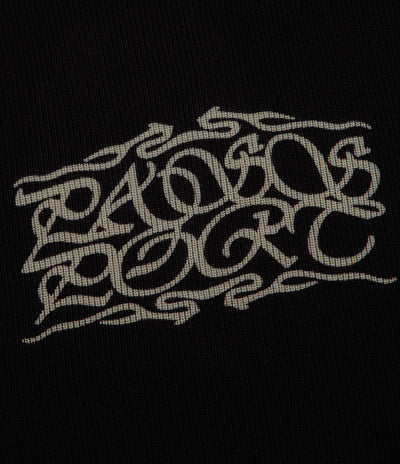 Pass Port Calligraphy Knit Crewneck Sweatshirt in Black