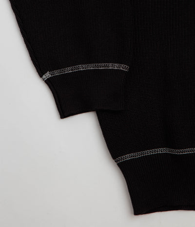 Pass Port Calligraphy Knit Crewneck Sweatshirt in Black
