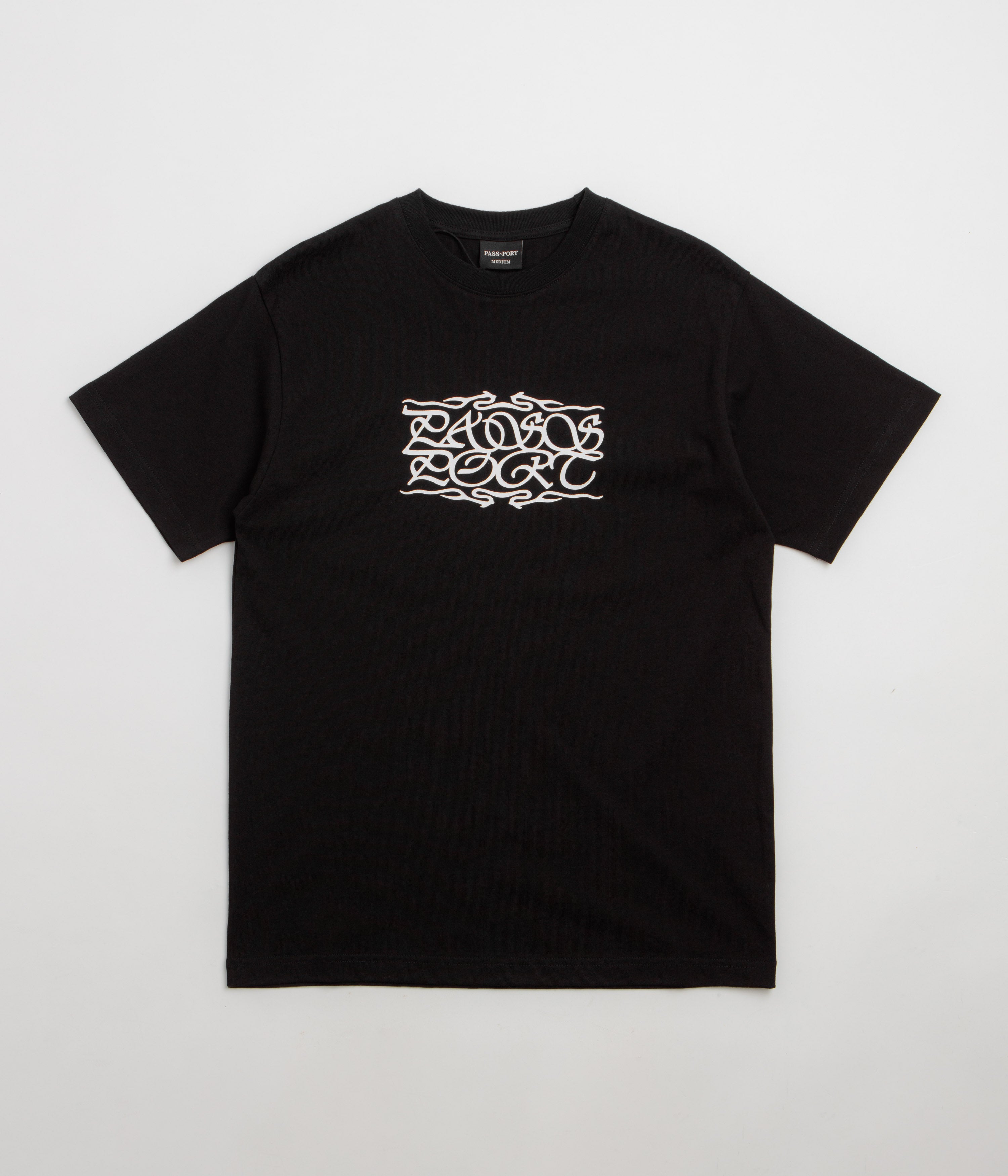 Pass Port Calligraphy T-Shirt - Black