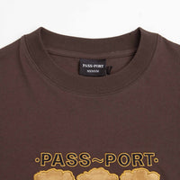 Pass Port Emblem Applique T-Shirt in Bark thumbnail