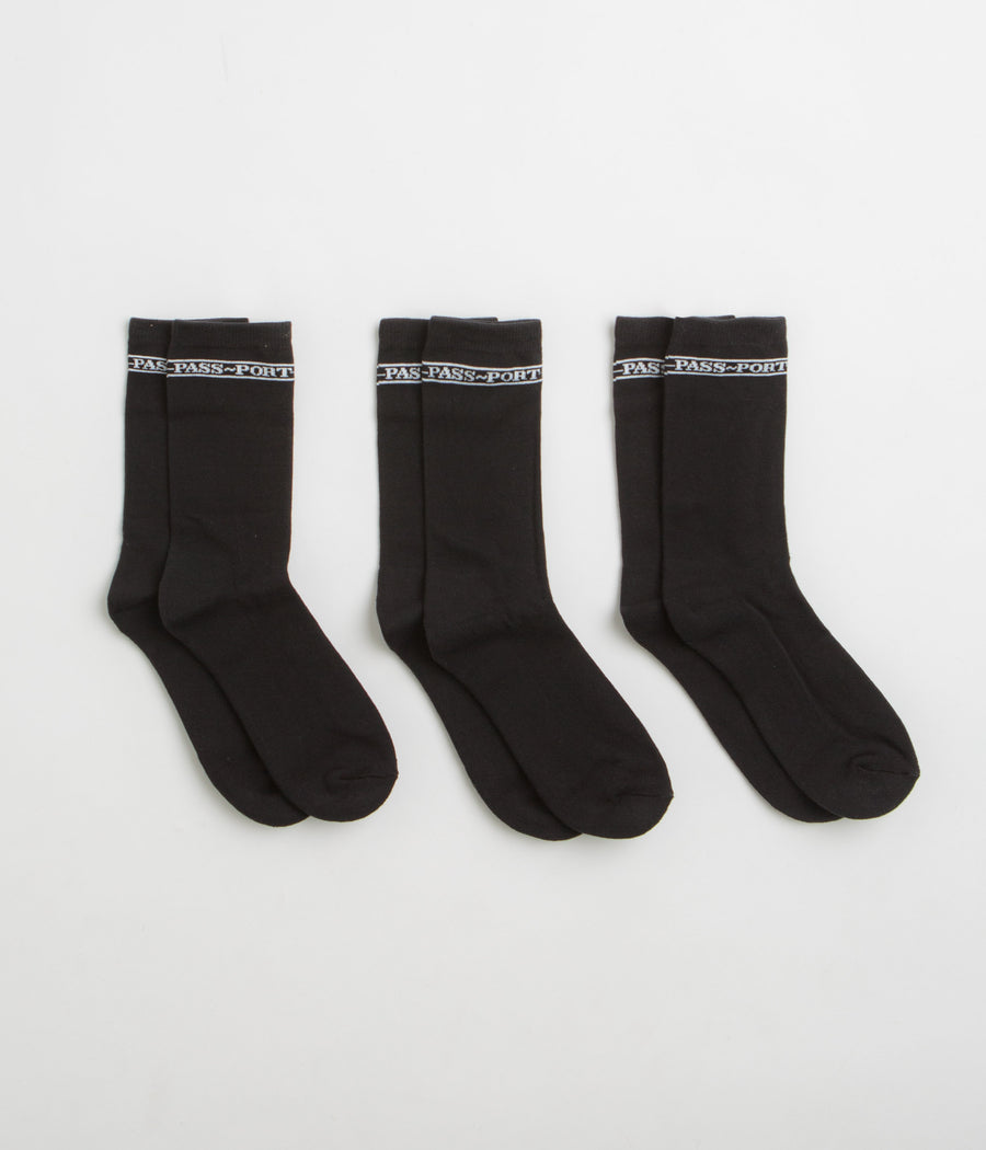 Pass Port Hi Sox Socks (3 Pack) in Black