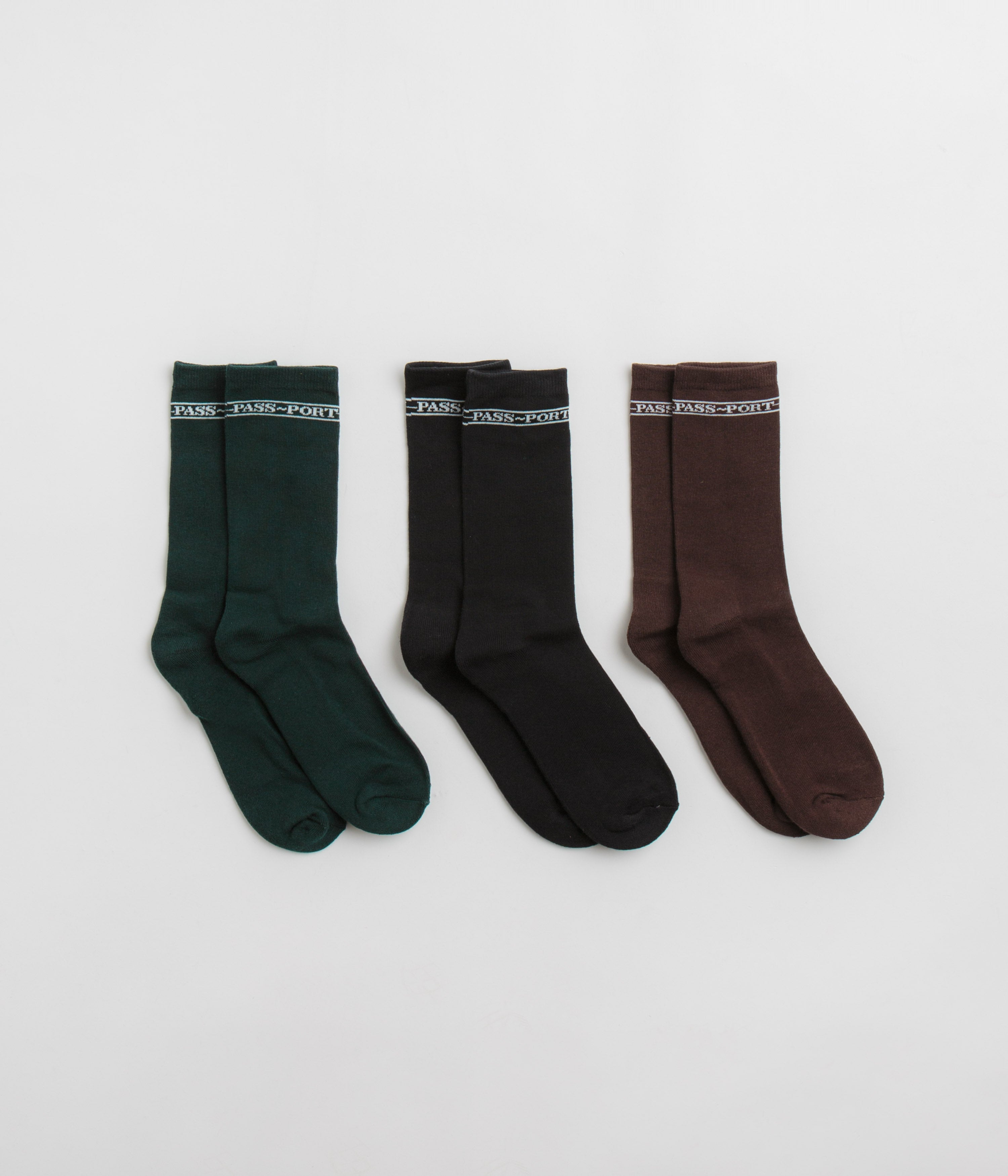 Pass Port Hi Sox Socks (3 Pack) in Black and Choc / Forest