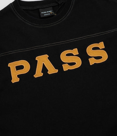 Pass Port Letterhead Panel T-Shirt - Washed Black