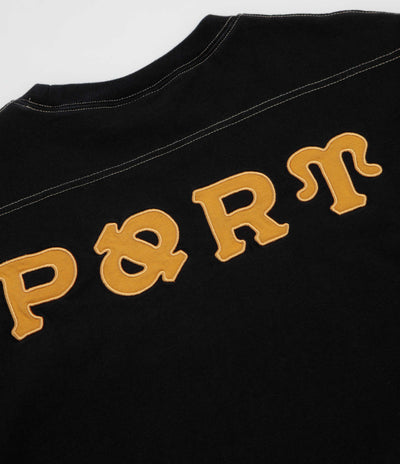 Pass Port Letterhead Panel T-Shirt - Washed Black