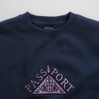 Pass Port Manuscript Crewneck Sweatshirt in Navy thumbnail