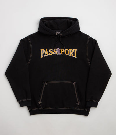 Pass Port Official Contrast Hoodie - Washed Black