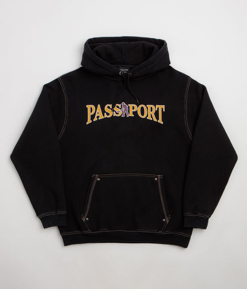Pass Port Official Contrast Hoodie - Washed Black