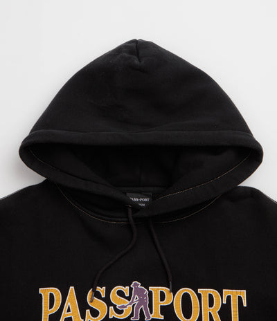 Pass Port Official Contrast Hoodie - Washed Black