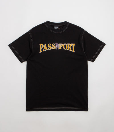 Pass Port Official Contrast T-Shirt in Washed Black