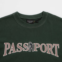 Pass Port Official Contrast T-Shirt in Washed Forest Green thumbnail