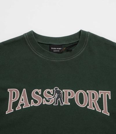 Pass Port Official Contrast T-Shirt in Washed Forest Green