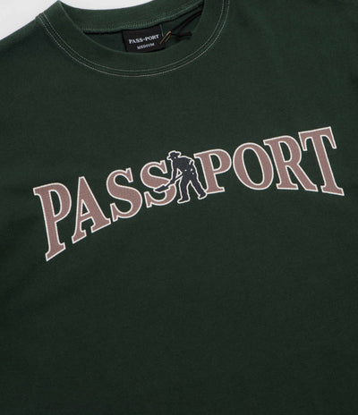 Pass Port Official Contrast T-Shirt in Washed Forest Green