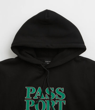 Pass Port Official Stacked Applique Hoodie in Black