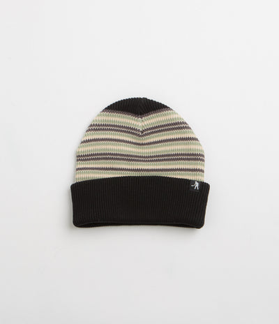 Pass Port Organic Cotton Stripe Beanie in Black