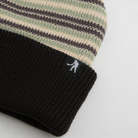 Pass Port Organic Cotton Stripe Beanie in Black thumbnail