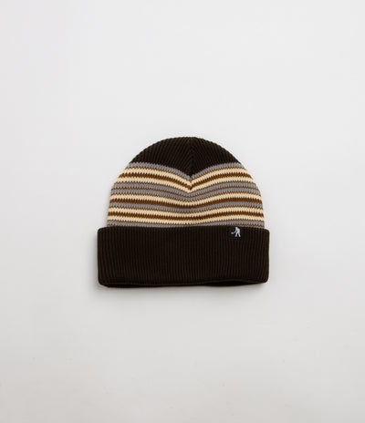 Pass Port Organic Cotton Stripe Beanie - Black / Brown