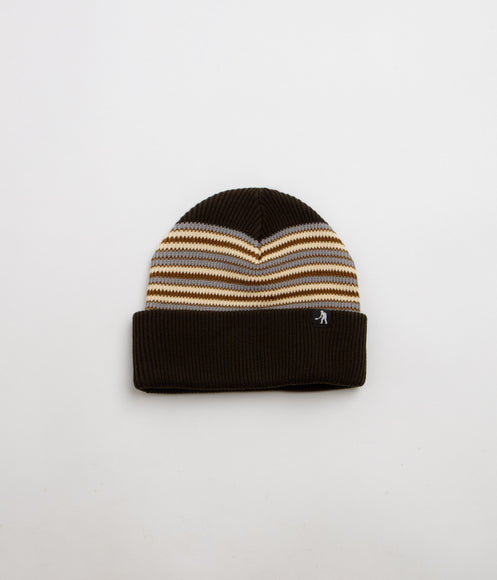 Pass Port Organic Cotton Stripe Beanie - Black / Brown
