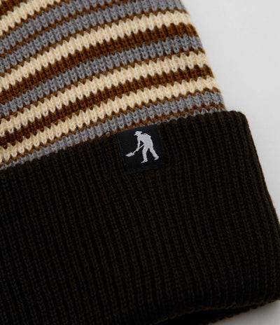 Pass Port Organic Cotton Stripe Beanie - Black / Brown