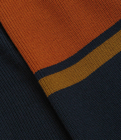 Pass Port Organic Cotton Stripe Knit Sweatshirt in Navy