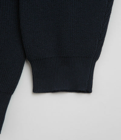 Pass Port Organic Cotton Stripe Knit Sweatshirt in Navy