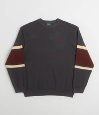 Pass Port Organic Cotton Stripe Knit Sweatshirt in Slate