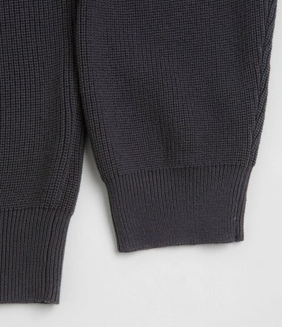 Pass Port Organic Cotton Stripe Knit Sweatshirt in Slate