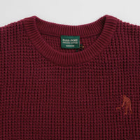 Pass Port Organic Cotton Waffle Knit Sweatshirt - Maroon thumbnail
