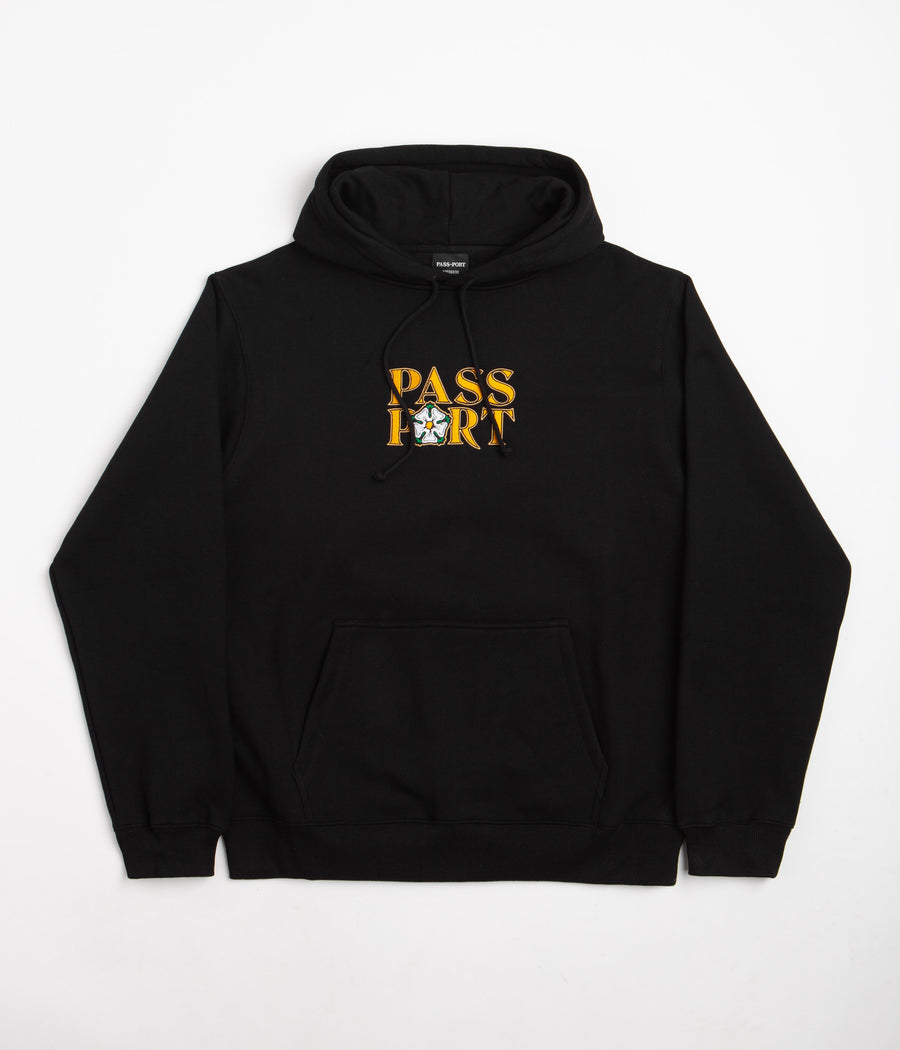 Pass Port Rosa Embroidery Hoodie - Black